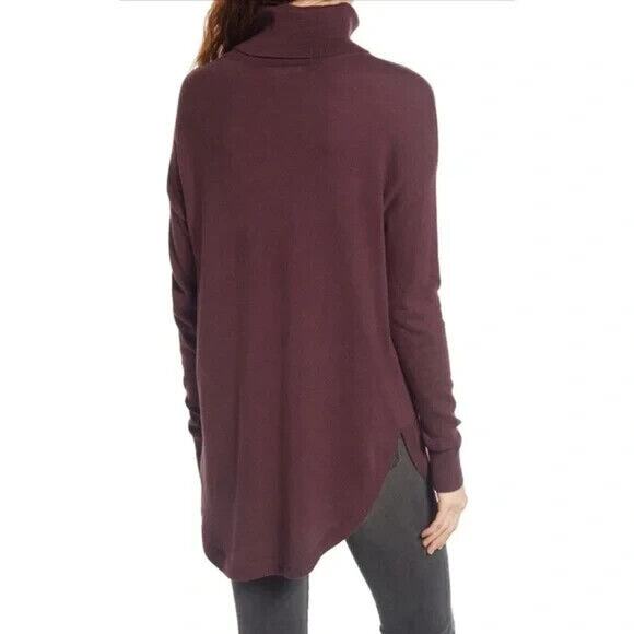 Treasure & Bond NWT Women Turtle Neck Long Sleeve Sweater Burgundy Fudge Size S - Picture 2 of 7